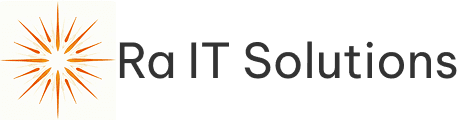 Logo of Ra IT Solutions with starburst.
